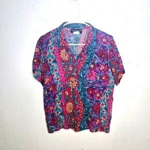 Sag Harbor Multicolor Floral Button Down Shirt